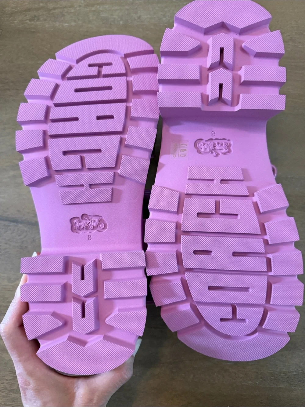 COACH Brynn Pink Platform Double Strap Sandals NWOB Size 8 - Picture 4 of 6